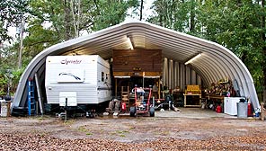 exterior view of A-Model steel building 